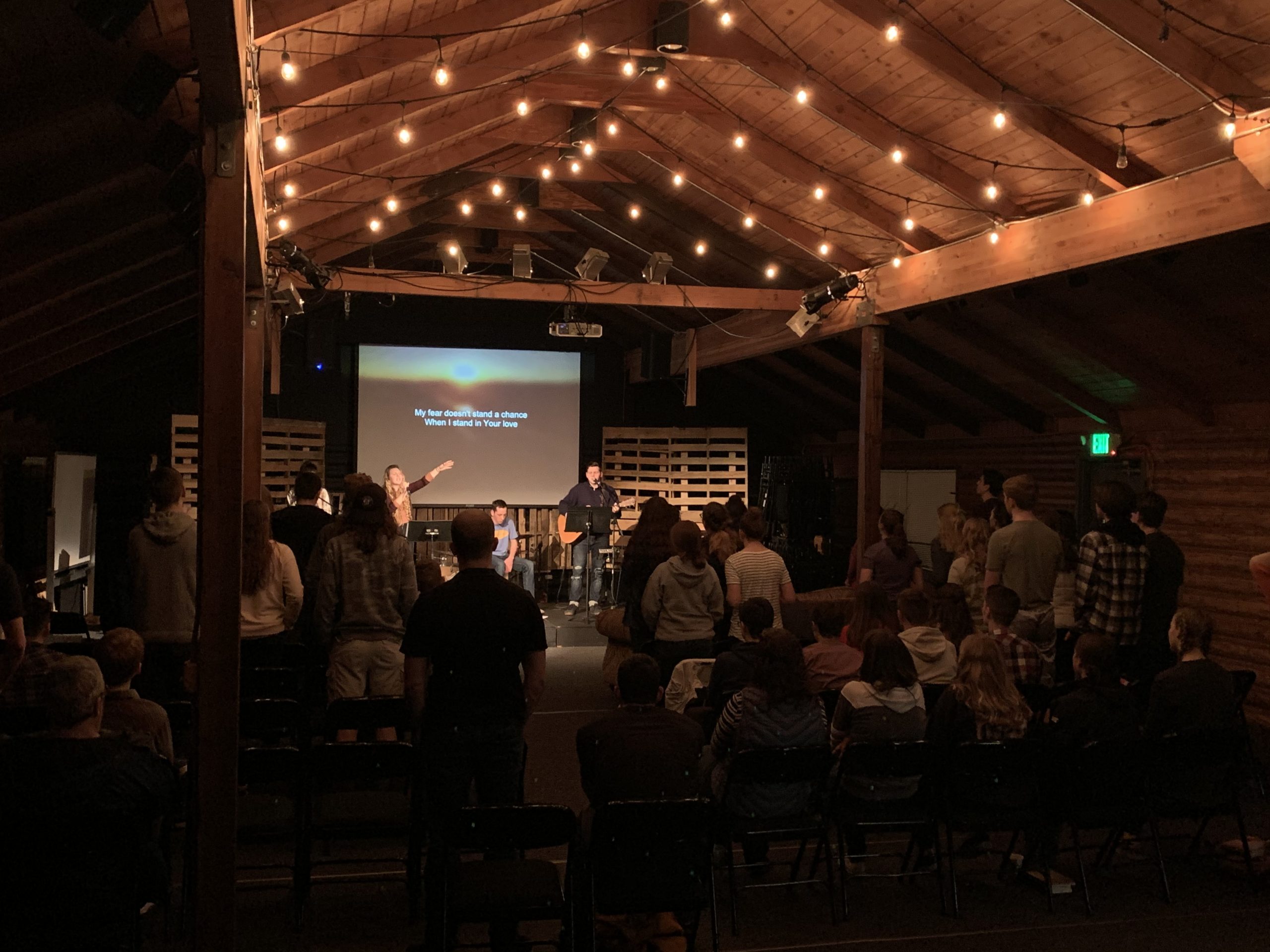 HS worship in log cabin 2