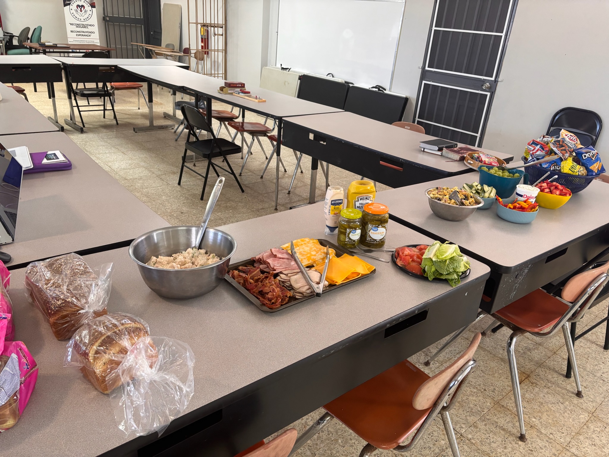 Want to know why Michelle Morse and Sarah Layman don't appear in many photos? They have been hard at work behind the kitchen counter (and behind the cameras) preparing delicious & nutritious breakfasts and lunches for the team each day.