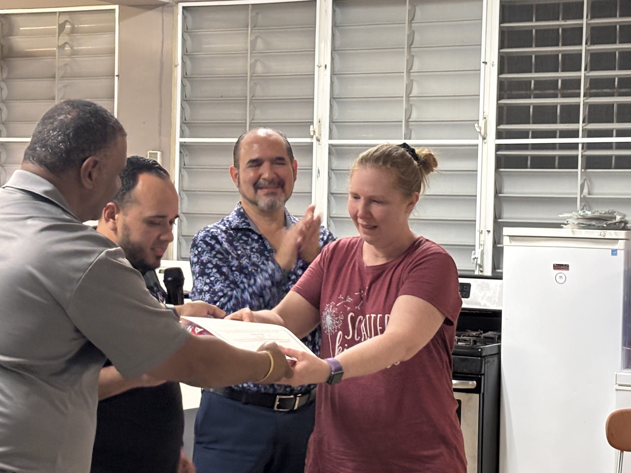 If Sarah Layman had not shared her heart for Somos Gente, and for the people of Puerto Rico, we might not have come here this year. The Board members were eager to thank her. 