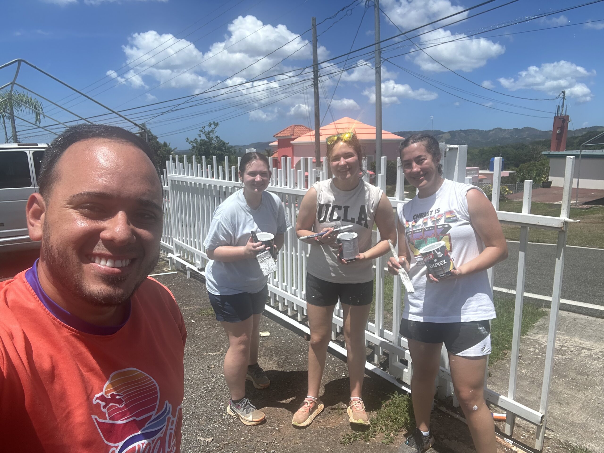 Joseph brought some of the group back to the local church we visited on Tuesday to tackle some painting they needed done.