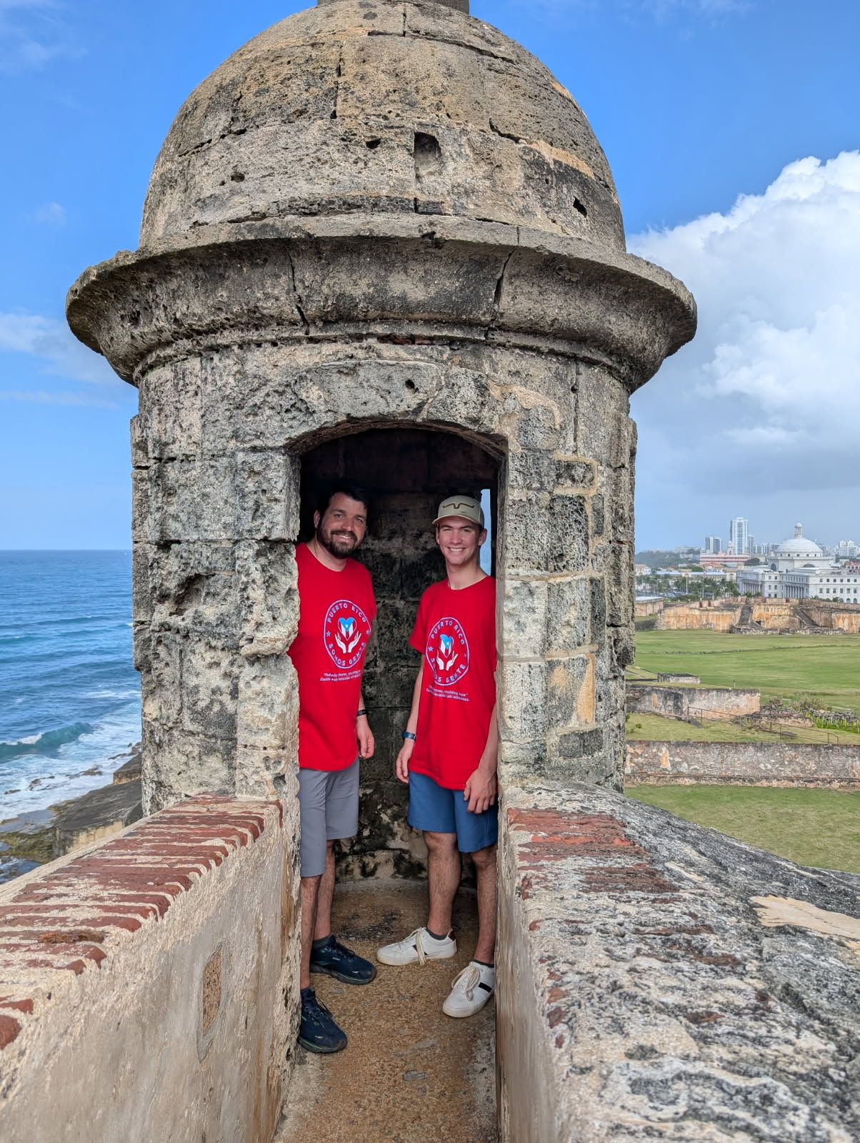Michael & Elijah Dekker had the view all to themselves in one of the tall turrets.