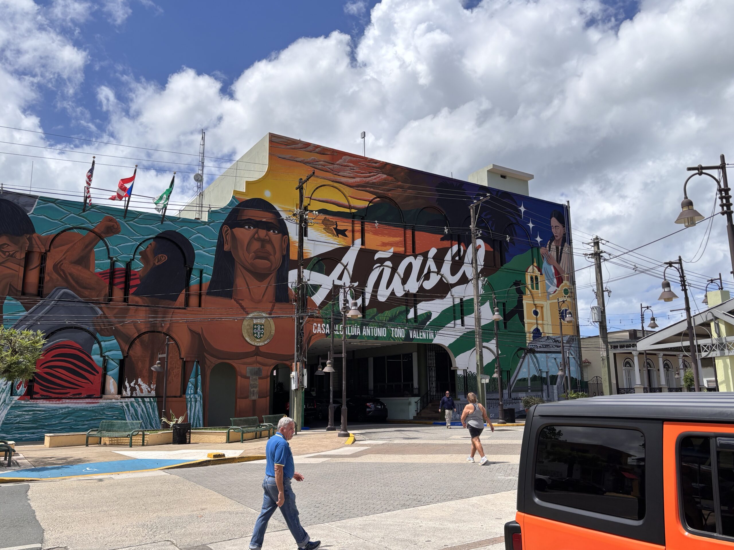We stopped in Añasco’s city center on our way out of town. This beautiful mural tells a story of how Añasco came to be.